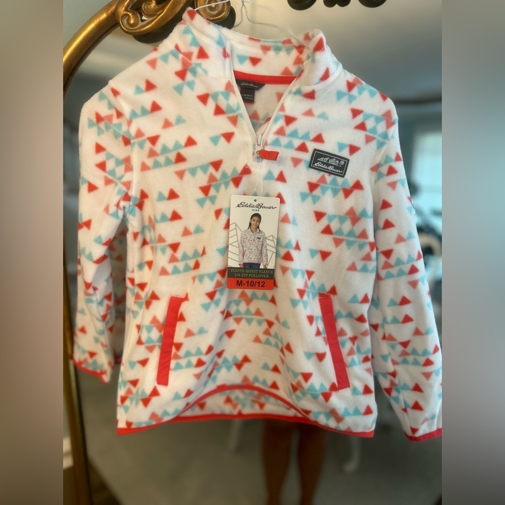 Youth Fleece Pullover with Triangle Pattern